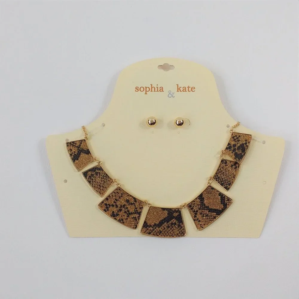 Sophia & Kate Animal Print Necklace & Earrings